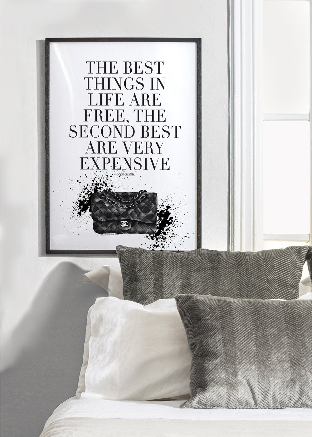 Coco Chanel money quote print - Waterocolour prints – Artesta