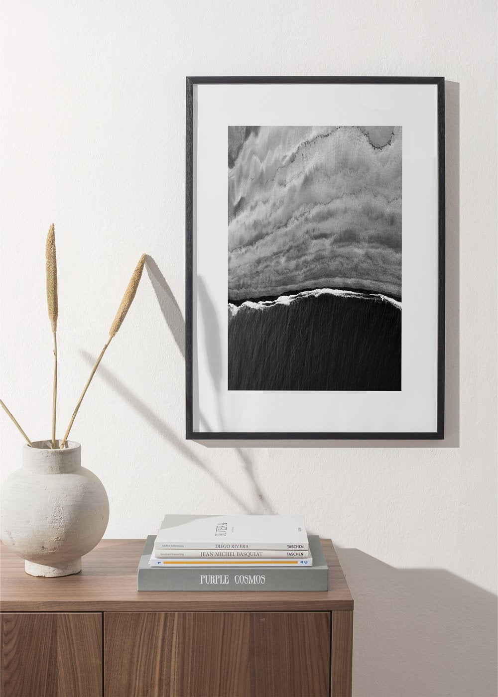 Black Ocean black and white poster | Wall art, framed prints and ...