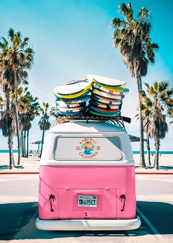 vw bus in pink  Vintage vw bus, Vw bus, Vans surfing