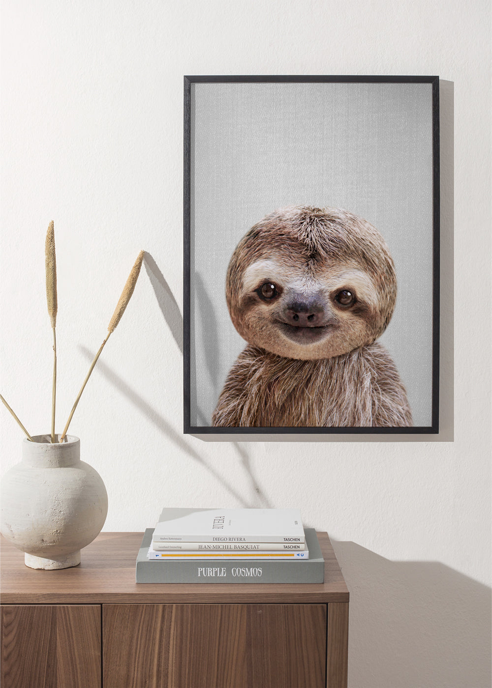 Brown Wood with Sloth hot Theme Wall Rack | Long | 5 sloths