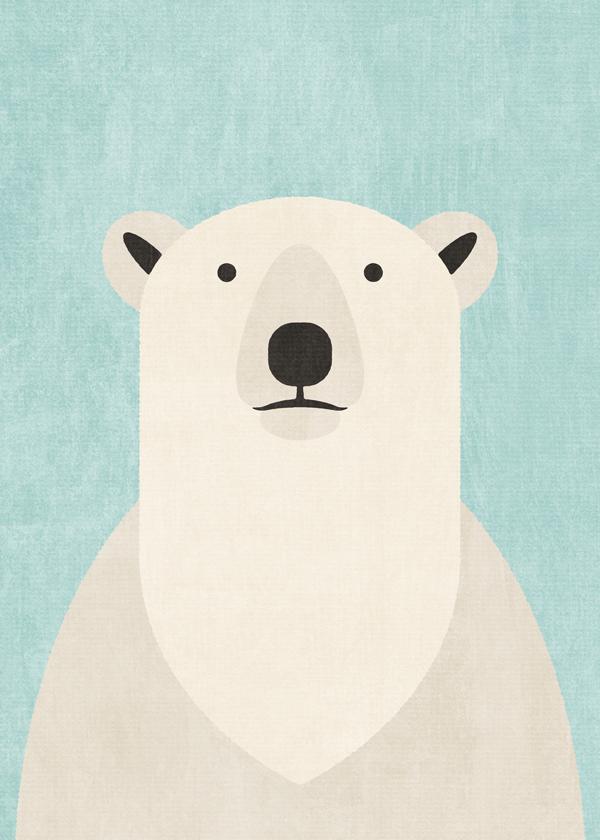 Polar – art, posters prints Bear and Wall poster Artesta framed FAUNA | /