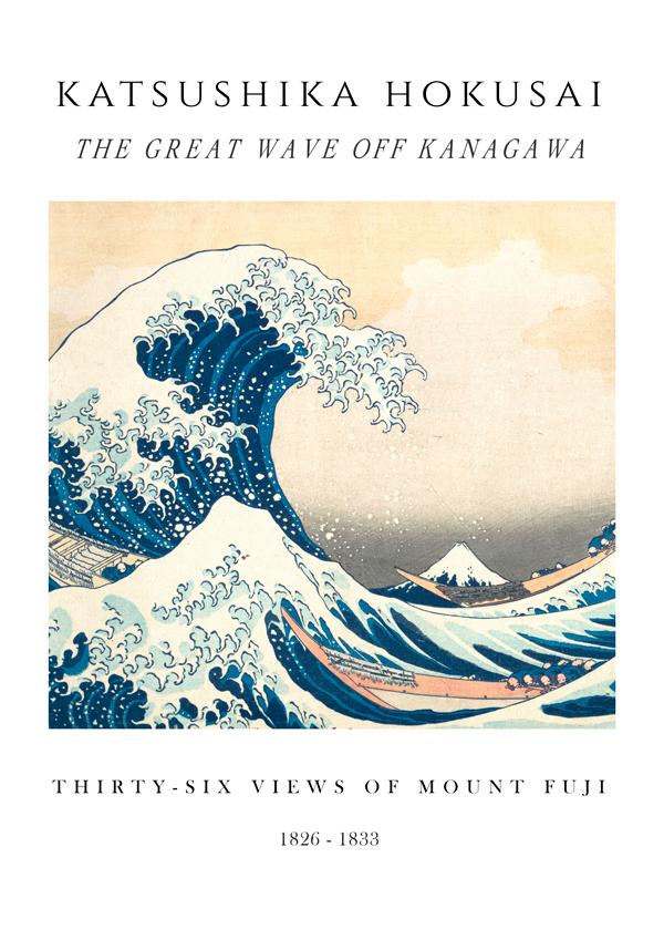 The Great Wave of Kanagawa Exhibition White - Katsushika Hokusai