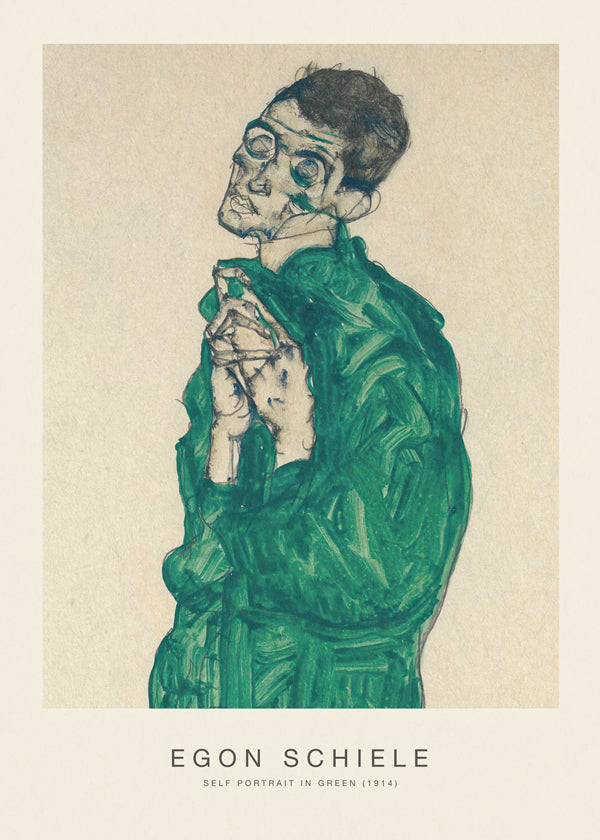 Self Portrait in Green (Special Edition) - Egon Schiele