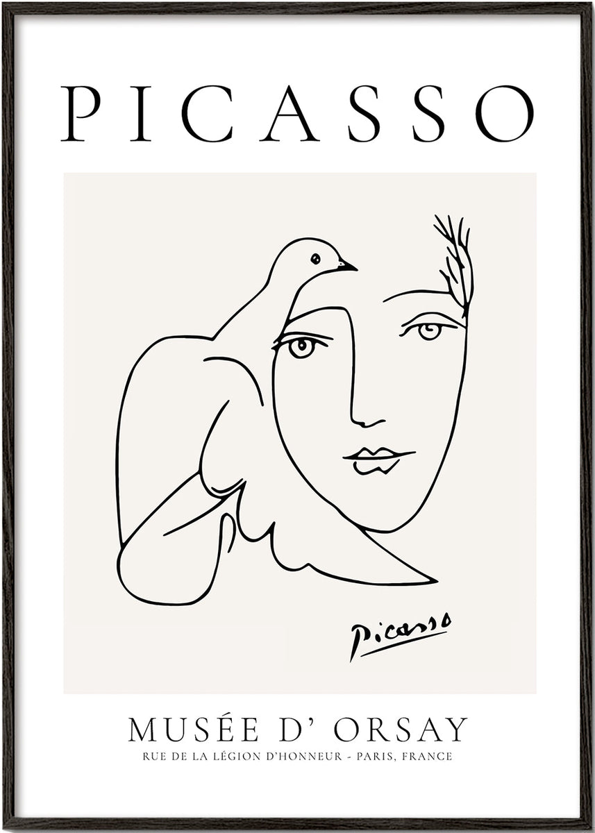 Scandinavian wall art Pablo Picasso Dove Peace Women | Wall art, framed ...